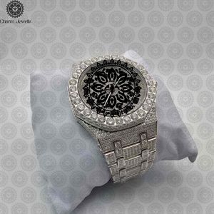 Reloj de Lujo Charm Jewells de Acero Inoxidable de 42 mm con Bisel de Diamantes, Diseño Hueco, Cuarzo Analógico, Cristal de Zafiro, Cierre Plegable, Unisex - Product Image 2
