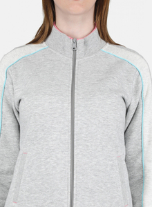 Ensemble de survêtement gris pour femmes, manches longues, col montant, fermeture éclair sur le devant, poches latérales, tenue décontractée - Product Image 6