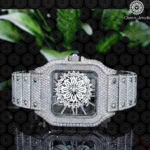 Charm_Jewells Luxury Stainless Steel Rectangle <b>Mechanical</b> <b>Watch</b> 38mm Tourbillon Analog Dial Sapphire Crystal Folding Clasp - Product Image 2