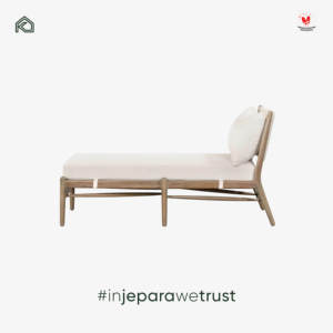 Premium Indonesian Teak Wood Sun Lounger Elegant Weatherproof Outdoor Pool Resort <b>Sunbed</b> Cushion Daybed Jepara - Product Image 6