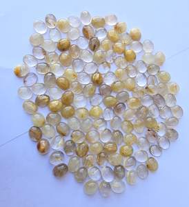Natural Golden Rutile Cabochon Oval Flat Back Gemstone For Jewelry Making <b>Healing</b> <b>Crystal</b> Gemstone - Product Image 1