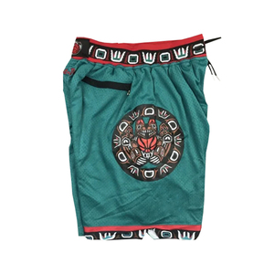 Shorts de sport pour hommes en polyester vert, respirants, à séchage rapide, décontractés, pour la gym et la course à pied, fournisseur en gros - Product Image 3