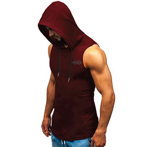 Winter Wear High Quality Customized Logo Gym Workout <b>Men</b> <b>Sleeveless</b> Hoodie Comfortable Material Made <b>Men</b> Gym Hoodie - Product Image 2