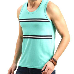 เสื้อกล้ามผู้ชายคอกลมลำลองถักแขนกุดสีพื้นสีฟ้าอ่อน - Product Image 5