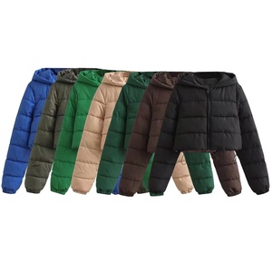 OEM logotipo personalizado invierno burbuja Puffer abrigos y chaquetas hinchadas Mujeres Customoized Streetwear chaqueta recortada - Product Image 1