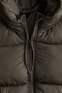 Wholesale OEM <b>Women's</b> Hooded <b>Puffer</b> <b>Jacket</b> Belt Front 2 Way Zip Fastening Faux Fur Lining <b>Waterproof</b> Printed Canvas Fabric - Product Image 5