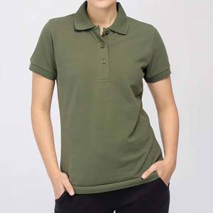 เสื้อโปโลแขนสั้นสีเขียวมะกอกสำหรับผู้ชาย สีพื้น ดีไซน์กระดุมแบบลำลอง ทรงปกติ ผ้าฝ้าย - Product Image 1