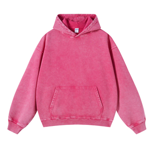 Vintage Enzyme Washed Hoodie Oversized Heavyweight Cotton Fleece Acid Wash Distressed Streetwear OEM Custom Printing Hoodie - Product Image 1