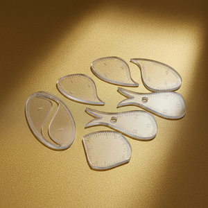 Juego de Reglas Transparentes de Acrílico para Mapeo de Cejas, Plantillas Transparentes para Mapeo de Cejas con Herramienta de Marcado para Microblading - Product Image 1