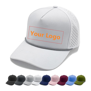 Gorras de golf de rendimiento con cierre a presión, malla blanca, ajustables, unisex, casuales, 100% algodón, bordado 3D, diseño de 6 paneles, primavera-verano - Product Image 2