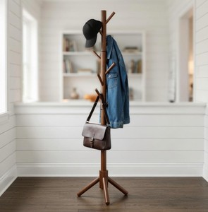 Modern Solid Wood Foldable <b>Coat</b> Rack 12 Hooks Freestanding Entryway <b>Storage</b> <b>for</b> Living Room Bedroom Hotel Use Scandinavian - Product Image 2