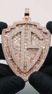 Collar de Plata de Ley 925 para Hombre, Estilo Hip Hop, con Moissanita, Bañado en Rodio, Colgante con Diseño de Corona - Product Image 3