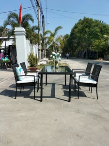 PRCF-025 Modern Handwoven Poly Rattan Dining Set <b>Outdoor</b> Garden <b>Furniture</b> - Product Image 4