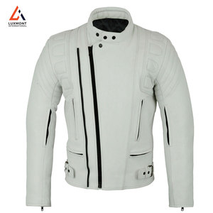 Veste de moto de haute qualité pour homme, design élégant avec poignets ajustables et fermeture éclair sur le devant - Product Image 1