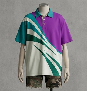 Chemises polo de haute qualité, nouveau design, couleurs variées, impression de logo personnalisé, broderie OEM, hommes, 260 g/m², golf, surdimensionnées, polos pour hommes - Product Image 3