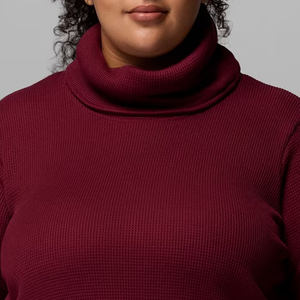 Sweat-shirt d'hiver pour femme à col drapé, manches longues, en polyester doux, personnalisable sur le devant, pour commandes en gros et décontractées - Product Image 3