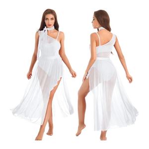 Robes de danse lyrique pour femmes avec foulard pour la danse moderne, la valse, le flamenco, la danse de salon, la performance sur scène et les compétitions - Product Image 4