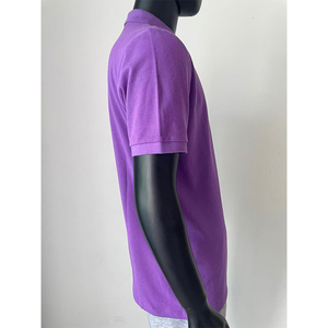 Polo de Manga Corta Morado para Hombre, Corte Regular, Cierre de Botones, Color Sólido, Tejido de Punto Informal y Transpirable - Product Image 4