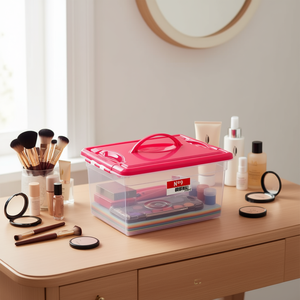 Scatole Originali in Plastica da 12L con Coperchio per Organizzatori di Trucchi - Product Image 3