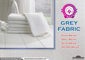 Extremo abierto 100% algodón gris tela tejida Lisa 20x20-60x60 63 pulgadas rollo de hilo cardado 120gsm ligero para vestidos y cortinas niños - Product Image 6