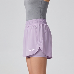 Shorts de sport lavande pour femmes, taille haute élastique avec poches, amples et respirants, pour la course, la gym, le yoga et l'entraînement - Product Image 3
