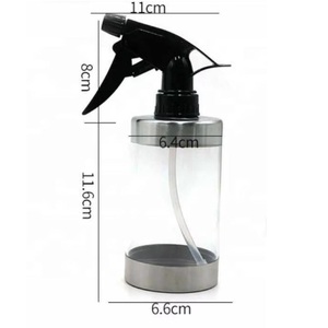 IKZARSA CIK-201 Professional 250ml Empty Transparent Black Stainless Steel Durable High Quality Trigger Spray Bottle Fine - Product Image 1