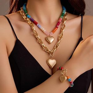 [Necklace-Gold Heart Pendant for <b>Summer</b> Gifting,Natural Stone Jewelry for Women(N004) - Product Image 4