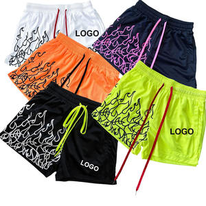 Shorts de sport pour hommes à séchage rapide, respirants, avec cordon de serrage, en toile tricotée unie, doublure en maille compressive, pour la course à pied, la gym et l'entraînement - Product Image 6