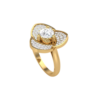 Creative Gold Floral Diamond <b>Statement</b> <b>Ring</b> with New Design for Women's Luxury Wedding Jewelry - Product Image 4