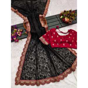 ชุดส่าหรีปักเลื่อมสวยงามสำหรับปาร์ตี้คลับสง่างาม - Product Image 5