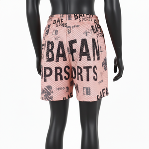 Shorts Deportivos Premium para Hombre, de Malla de Poliéster, 150 GSM, Transpirables, Color Rosa, Sublimación Completa, Logotipo Personalizado, Shorts para Mujer - Product Image 5