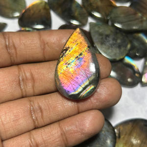 Labradorite Flashy bleu naturel pierres précieuses en vrac forme de poire lisse Cabochons de grande taille pour la fabrication de bracelets et de colliers de bijoux - Product Image 2