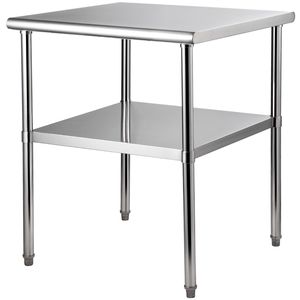 Banco da Lavoro Professionale in Acciaio Inox 30 X 30 X 36 Pollici, Capacità di Carico 800 Libbre, con Ripiano Inferiore Regolabile - Product Image 5