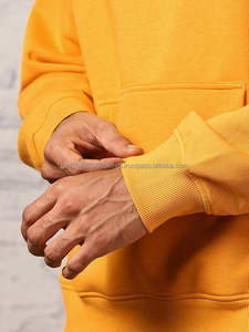 Sudadera Extra Grande para Hombre, Sudadera con Capucha Extra Grande de Primera Calidad, Color Amarillo, Estilo Holgado con Hombros Caídos, 100% Algodón, Térmica, con Logotipo Personalizado - Product Image 6
