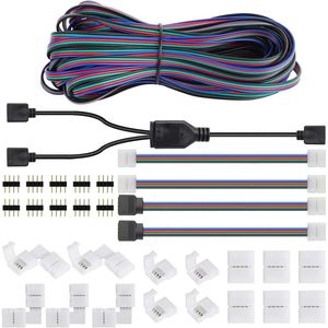 3528 2835 4-Pin 8mm LED Strip Connector Kit RGB <b>Rope</b> <b>Lights</b> Adapter Connectors Gapless Solderless Clip 32.8ft Connector - Product Image 1