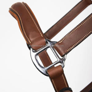 Nouveau design personnalisé licou pour cheval en cuir cousu fantaisie fabricants de produits équipement d'équitation équestre cheval licou OEM - Product Image 5