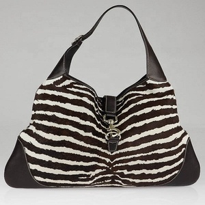 Sac à main en cuir véritable, cheveux, imprimé zèbre, large et poils - Product Image 3