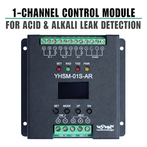 Module de contrôle de détection de fuites à 1 canal pour acides et alcalis |   RS-485 Modbus |   IP65 |   DC24V |   Système d'alarme de fuite de produits chimiques industriels - Product Image 3