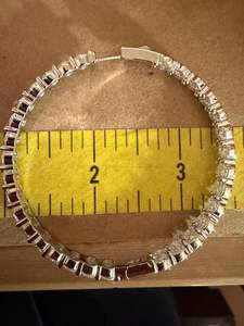 ต่างหูห่วงมอสซาไนต์ขนาดใหญ่ เงินแท้ สำหรับผู้หญิง แฟชั่นหรูหรา เครื่องประดับชั้นดี ต่างหูโดดเด่น - Product Image 4