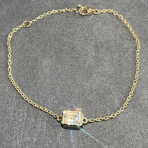 Pulsera Unisex de Oro Sólido de 18K con Diamante Cultivado en Laboratorio, Corte Esmeralda, 0.33CT, Claridad VVS2, Certificado IGI, Estilo Moderno, Simple y Lujoso para Bodas - Product Image 2