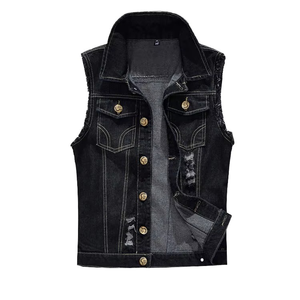 Chaleco de Invierno sin Mangas de Mezclilla Transpirable con Cierre y Logotipo Personalizado Bordado al por Mayor, Estilo Vintage para Golf, Ropa para Hombre - Product Image 5