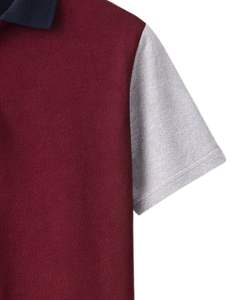 ผู้ผลิตเสื้อโปโลชายแบบซิปครึ่งตัว สีดำชาร์โคล สีเบอร์กันดี สีเทา คอปกสีตัดต่อ แขนสั้น เสื้อลำลอง รับผลิตตามสั่ง OEM - Product Image 5