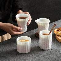 Taza Plegable de Borde Recto de Lujo, Taza de Café de Porcelana Jade Grasa de Cordero, Taza de Agua de Cerámica Premium de Diseño de Alta Gama para el Hogar