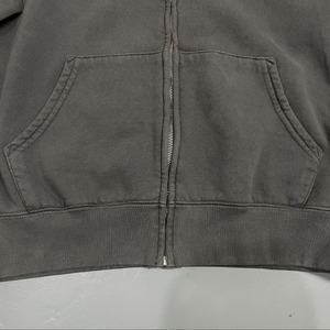 เสื้อฮู้ดซิปผู้ชายผ้าฝ้าย 100% แบบสั่งทำพิเศษ ทรงโอเวอร์ไซส์ หนานุ่ม 450 GSM ล้างสีแบบวินเทจ - Product Image 3