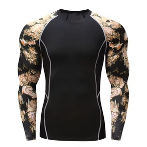 เสื้อยืดออกกำลังกายผู้ชายแบบแห้งเร็ว ทรงโอเวอร์ไซส์ ผ้ายืดสแปนเด็กซ์/ไนลอน ป้องกันรังสียูวี UPF50 ระบายอากาศได้ดี - Product Image 6