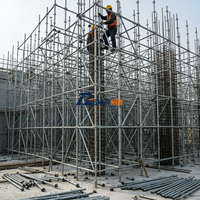 Échafaudage multidirectionnel pliable en acier galvanisé à chaud, hauteur 3 m, pour une construction sûre et polyvalente