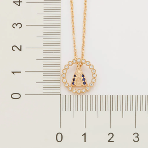 Collar con Colgante de Campana Chapado en Oro de 18K con Circonita Cúbica, Estilo Clásico Unisex, Cadena de Eslabones, Regalo de Joyería - Product Image 3
