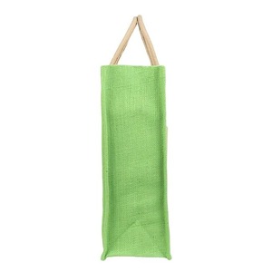 Custom Green Natural Jute <b>Tote</b> <b>Bag</b> <b>with</b> Beige Rope Handles Two-Tone Eco-Friendly Shopping <b>Bag</b> Top <b>Zip</b> Closure Groceries Gift <b>Bag</b> - Product Image 3