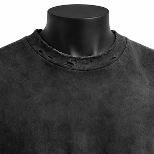 T-shirt rétro délavé à l'acide, logo personnalisé, coupe ample, streetwear pour hommes - Product Image 6