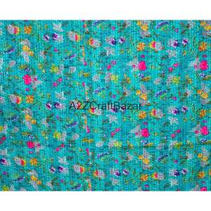 Juego de Edredón Reversible de Algodón Orgánico con Patrón Kantha Hecho a Mano, Transpirable para Todas las Estaciones, Ecológico, Diseño Vintage, para Hogar y Hotel - Product Image 2